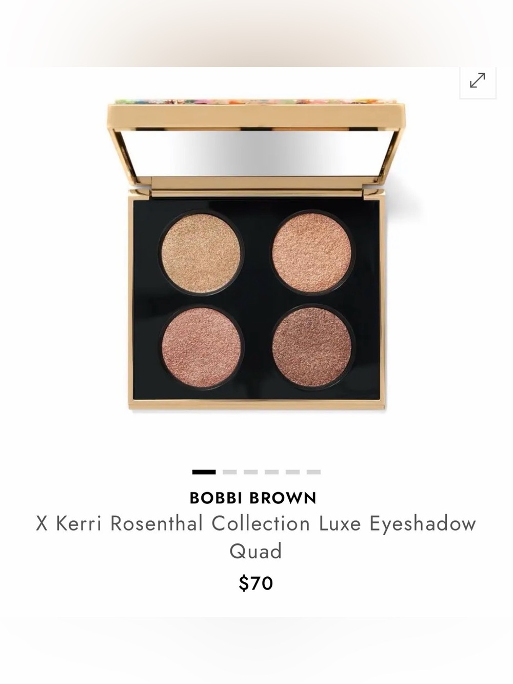 BOBBI BROWN X Kerri Rosenthal Collection Luxe Eyeshadow Quad. Like New.